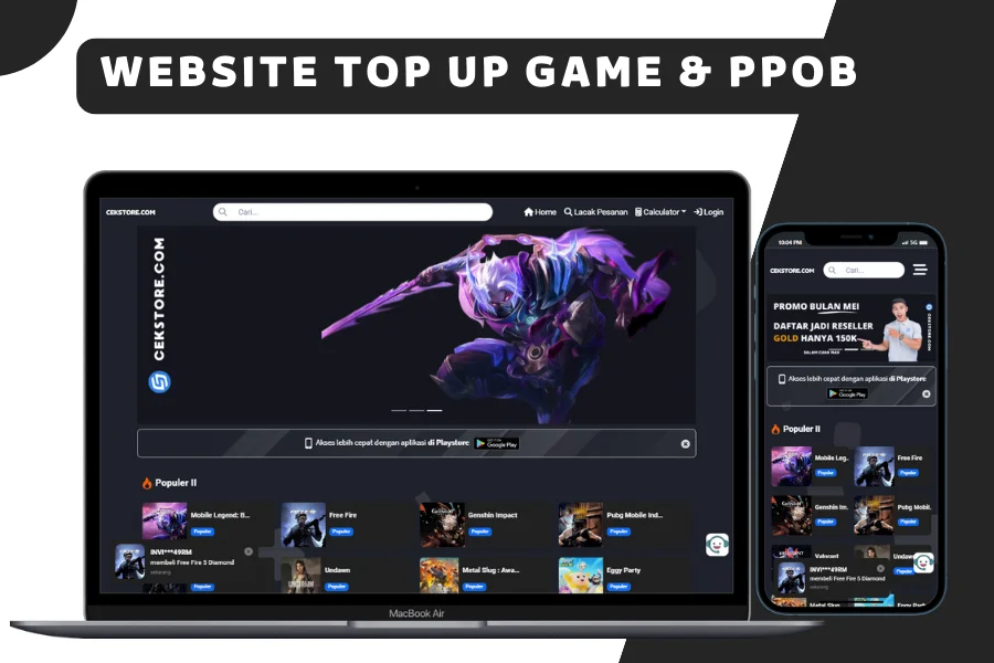 Website Topup (Games, Voucher & PPOB) Otomatis