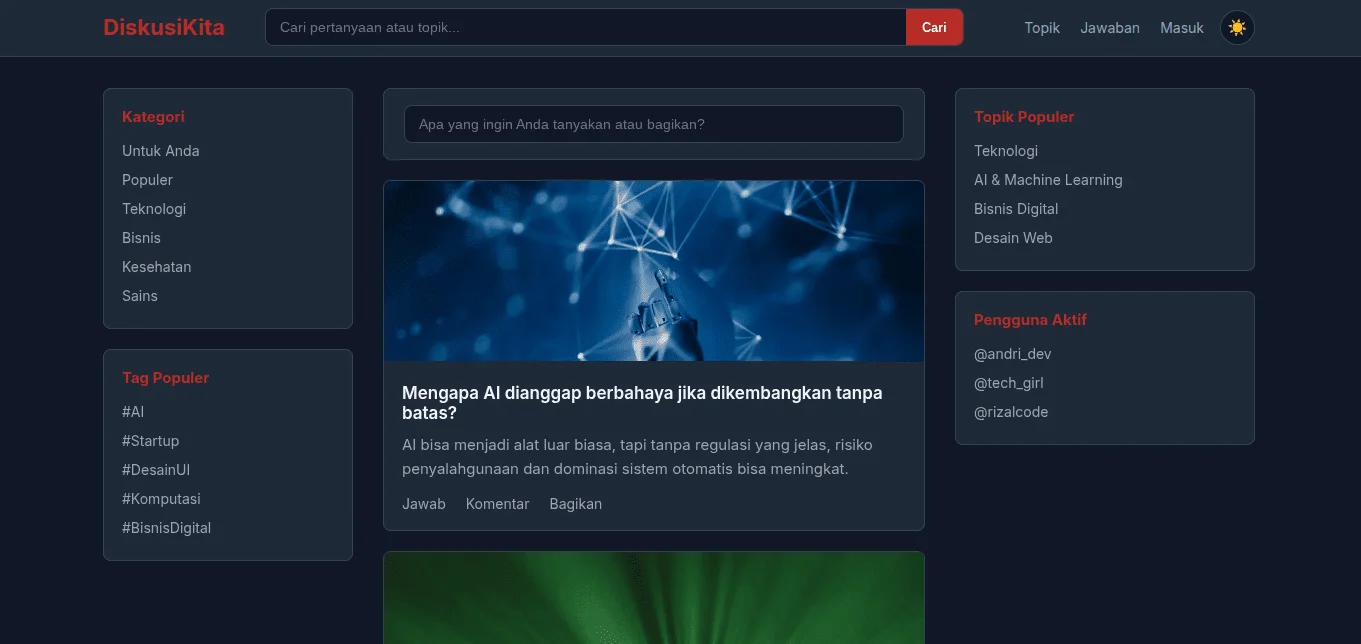 Template DiskusiKita - Responsif Bergaya Modern